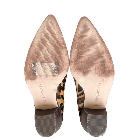 Sole Society - Cadyna Leopard Print Point Toe Pull On Booties Sz 6.5 - Picture 7 of 10